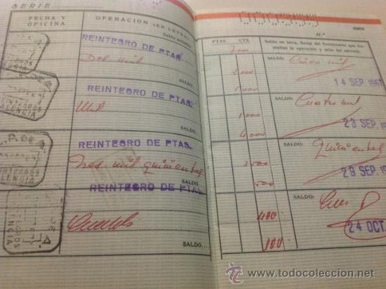 Documentos bancarios: ANTIGUA LIBRETA CORRIENTE DE LA CAJA POSTAL DE AHORROS 1967 - Foto 2