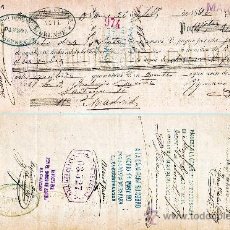 Documentos bancarios: 1890.-CONJUNTO DE 5 LETRAS DE CAMBIO OFICIALES EMITIDAS EN ORENSE Y PAGADERAS EN MADRID