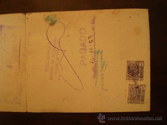 Documentos bancarios: LETRA DE CAMBIO DE OCTUBRE 1959 - Foto 5