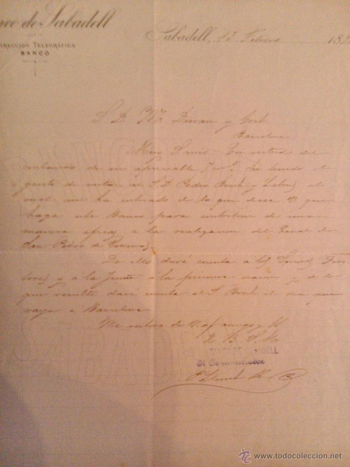 Documentos bancarios: DOCUMENTO BANCO SABADELL 1890 - Foto 2