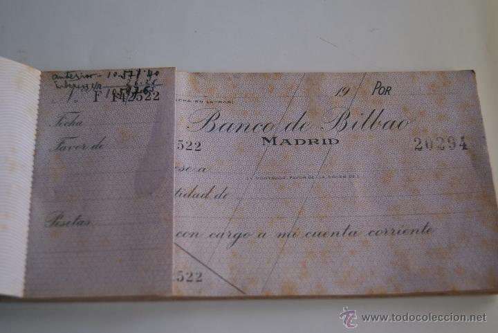 Documentos bancarios: Talonario cheques Banco de Bilbao 1941 - Foto 4