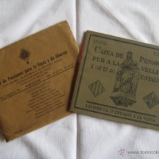 Documentos bancarios: LIBRETA CAJA PENSIONES PARA LA VEJEZ Y DE AHORROS - 1935 - SABADELL - CON FUNDA. Lote 43501840