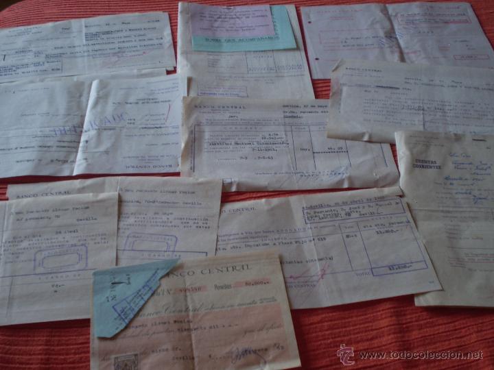 Documentos bancarios: CONJUNTO DE VARIOS DOCUMENTOS BANCO CENTRAL SEVILLA A&Ntilde;OS 60. - Foto 1