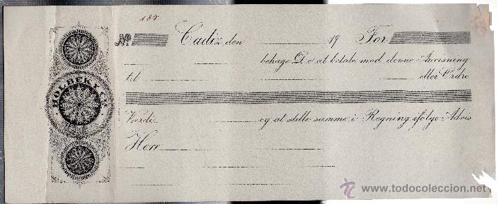 Documentos bancarios: LETRA DE CAMBIO. HOLBEK Y CIA. CADIZ. - Foto 1