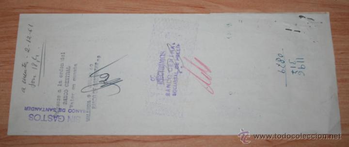 Documentos bancarios: ANTIGUA LETRA DE CAMBIO CON NOTA ADJUNTA 1960 - HELLIN - VALENCIA - Foto 2