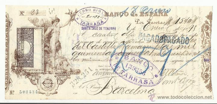 Letra de cambio banco de españa 1895 de tenerif - Vendido en Venta Directa - 50255953