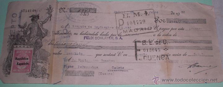 Documentos bancarios: cheque 1932 Rep&uacute;blica espa&ntilde;ola - Foto 1