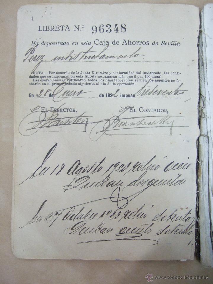 Documentos bancarios: LIBRETA CAJA DE AHORROS DE SEVILLA - DESDE 1922 - - Foto 2