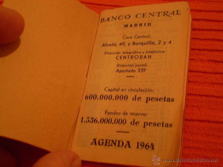 Documentos bancarios: BANCO CENTRAL.MADRID.AGENDA,1964 - Foto 1