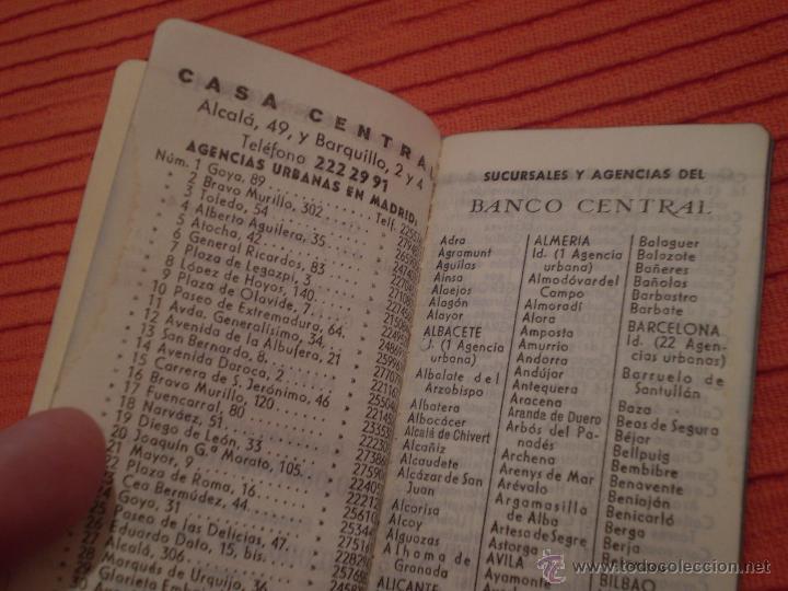 Documentos bancarios: BANCO CENTRAL.MADRID.AGENDA,1968. - Foto 3