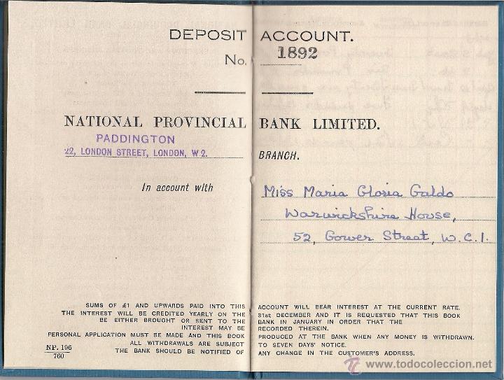 Documentos bancarios: LIBRETA DE NATICIONAL PROVINCIAL BANK LIMITED - Foto 2