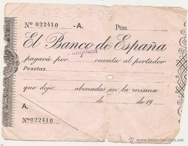 Documentos bancarios: Banco de Espa&ntilde;a en Pamplona. Pagar&eacute; - Foto 1