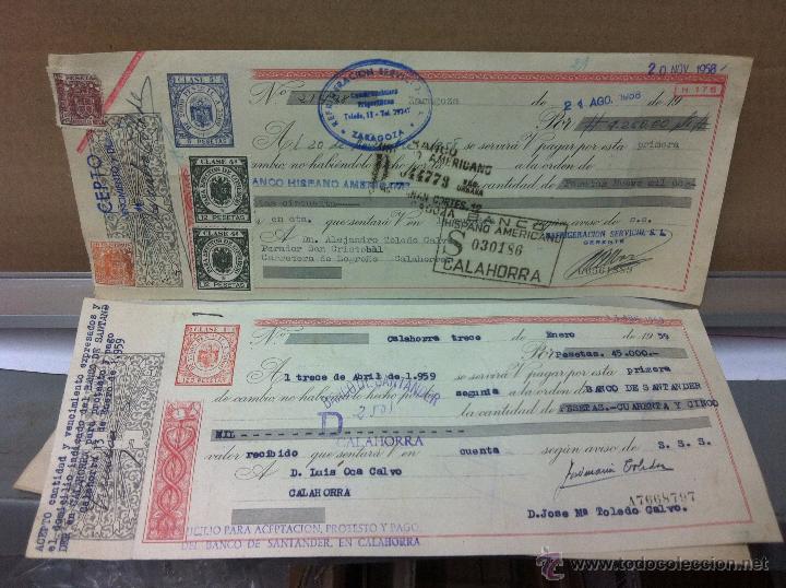 Documentos bancarios: 3 LETRAS DE CAMBIO 1958 CALAHORRA LA RIOJA - Foto 1