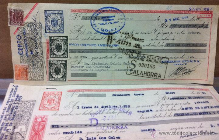 Documentos bancarios: 3 LETRAS DE CAMBIO 1958 CALAHORRA LA RIOJA - Foto 2