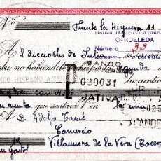Documentos bancarios: FUENTE LA HIGUERA. HIJO DE ANTONIO ARRAEZ. LETRA DE CAMBIO ACEPTADA, CLASE 8ª DE 11-6-1949. Lote 52819059