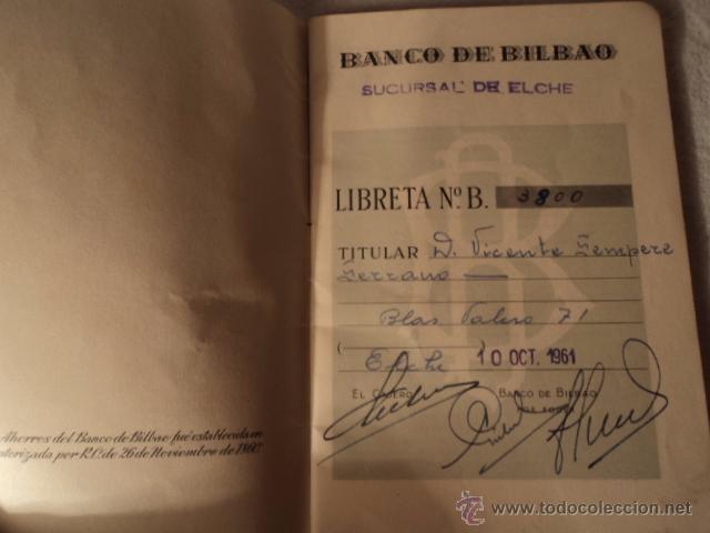 Documentos bancarios: ANTIGUO DOCUMENTO ORIGINAL BANCO CAJA BILBAO ELCHE 1961 - Foto 2