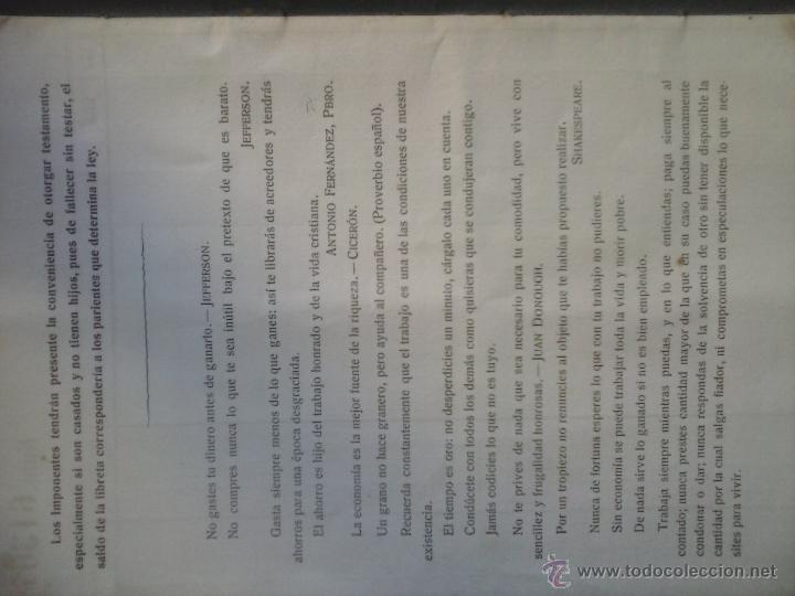 Documentos bancarios: Libreta de ahorro CAJA DE AHORROS MONTE DE PIEDAD . - Foto 3
