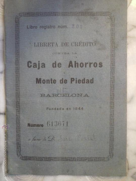Documentos bancarios: Libreta de ahorro CAJA DE AHORROS MONTE DE PIEDAD . - Foto 1