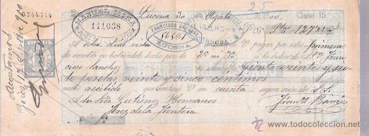Documentos bancarios: LETRA. 1900. FRANCISCO SANCHEZ, LUCENA - Foto 1
