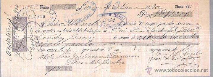 Documentos bancarios: LETRA 1900. FRANCISCO SANCHEZ, LUCENA. - Foto 1