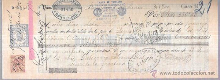 Documentos bancarios: LETRA 1900. GUTIERREZ HERMANOS, BARCELONA. - Foto 1