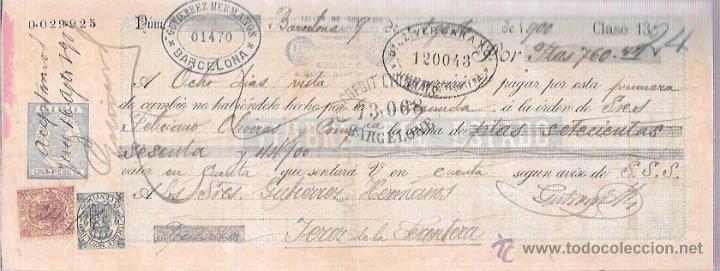 Documentos bancarios: LETRA 1900. GUTIERREZ HERMANOS, BARCELONA. - Foto 1