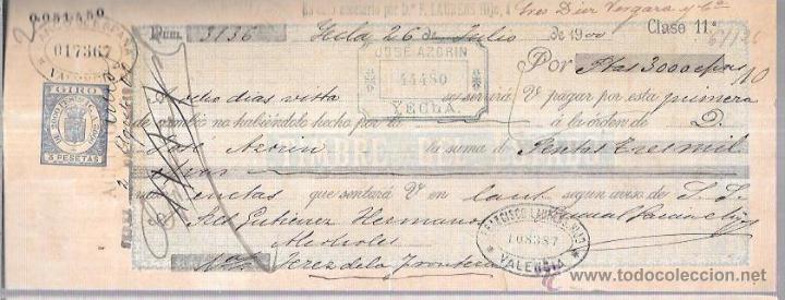 Documentos bancarios: LETRA. A&Ntilde;O 1900. JOSE AZORIN. YECLA. - Foto 1