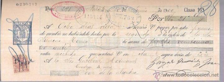 Documentos bancarios: LETRA. A&Ntilde;O 1900. BARCELONA, - Foto 1
