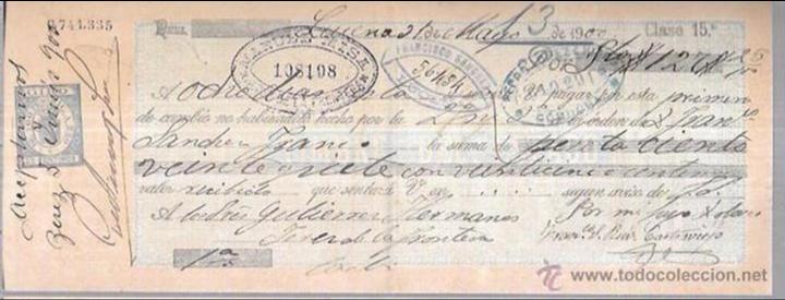 Documentos bancarios: LETRA. A&Ntilde;O 1900. FRANCISCO SANCHEZ, LUCENA. - Foto 1