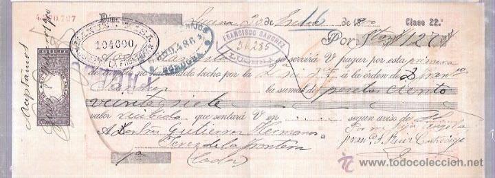 Documentos bancarios: LETRA A&Ntilde;O 1900. FRANCISCO SANCHEZ, LUCENA. MANUEL MISA. - Foto 1