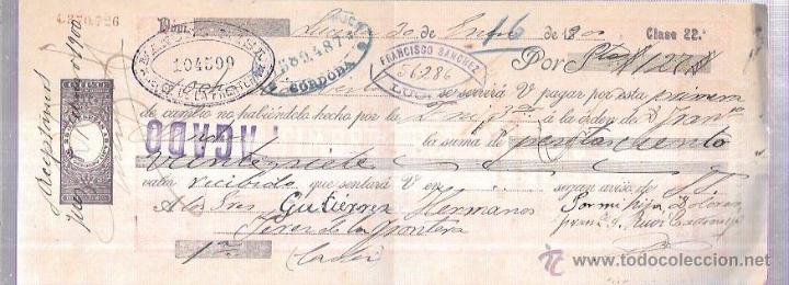 Documentos bancarios: LETRA A&Ntilde;O 1900. FRANCISCO SANCHEZ, LUCENA. MANUEL MISA. - Foto 1