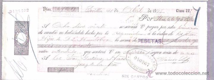 Documentos bancarios: LETRA A&Ntilde;O 1898. PLACIDO LOPEZ, SEVILLA. - Foto 1