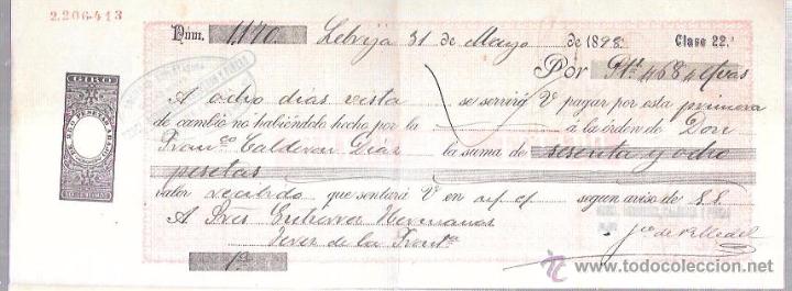 Documentos bancarios: LETRA A&Ntilde;O 1898. SOCIEDAD EXPLOTADORA DE LAS MINAS. SEVILLA. - Foto 1