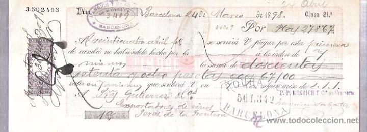 Documentos bancarios: LETRA, A&Ntilde;O 1898. HERICH Y CIA. BARCELONA. - Foto 1