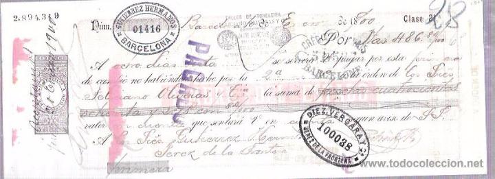 Documentos bancarios: LETRA, A&Ntilde;O 1900. GUTIERREZ HERMANOS, BARCELONA. - Foto 1