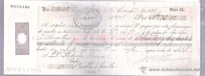 Documentos bancarios: LETRA, A&Ntilde;O 1893. MARTINEZ HERMANOS, MARCHENA. - Foto 1