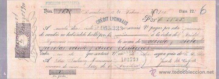 Documentos bancarios: LETRA, A&Ntilde;O 1900. DIEZ VERGARA, JEREZ - Foto 1