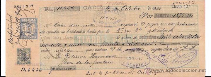 Documentos bancarios: LETRA, A&Ntilde;O 1900. GUILLERMO VOGEL Y C&ordf;. MADRID. - Foto 1