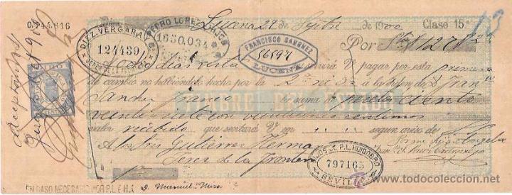 Documentos bancarios: LETRA, A&Ntilde;O 1900. FRANCISCO SANCHEZ, LUCENA. - Foto 1