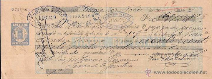 Documentos bancarios: LETRA, A&Ntilde;O 1900. FRANCISCO SANCHEZ, LUCENA. - Foto 1