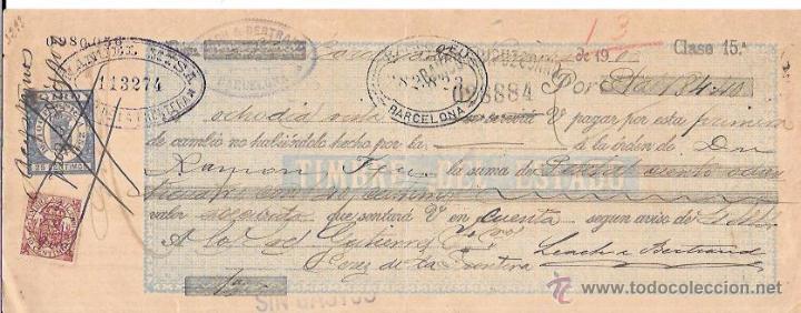 Documentos bancarios: LETRA, A&Ntilde;O 1900. RAM&Oacute;N FEU, BARCELONA. - Foto 1