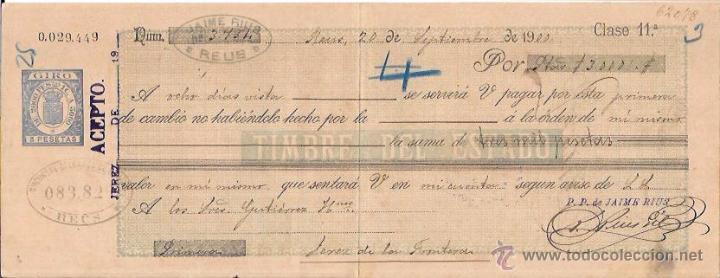 Documentos bancarios: LETRA, A&Ntilde;O 1900. JAIME RIUS. REUS. - Foto 1