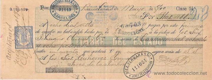 Documentos bancarios: LETRA, A&Ntilde;O 1900. GUTIERREZ HERMANOS, BARCELONA. - Foto 1