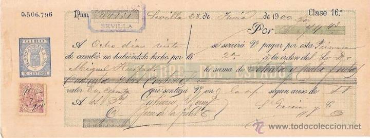 Documentos bancarios: LETRA, A&Ntilde;O 1900. S. GARCIA Y C&ordf;. SEVILLA. - Foto 1