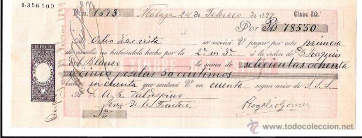 Documentos bancarios: LETRA, A&Ntilde;O 1897. JOAQUIN DEL BLANCO. - Foto 1