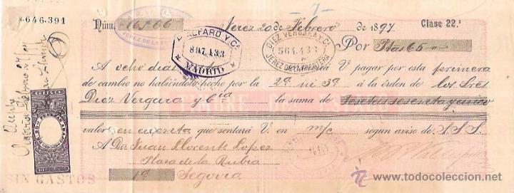 Documentos bancarios: LETRA, A&Ntilde;O 1897. P. ALFARO Y C&ordf;, MADRID. - Foto 1
