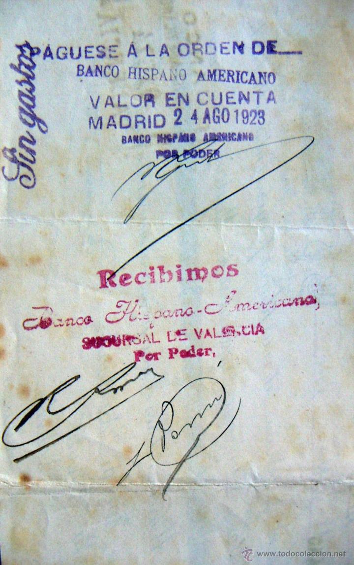 Documentos bancarios: Letra de cambio 532,30 Francos 1923 - Foto 2