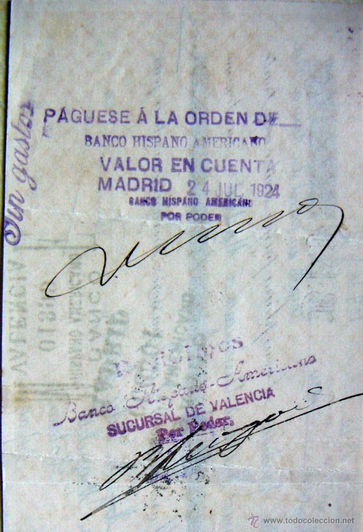 Documentos bancarios: Letra de cambio 273,45 Francos 1924 - Foto 2
