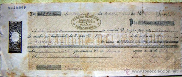 Documentos bancarios: Letra de cambio 58 Reales 1882 - Foto 1