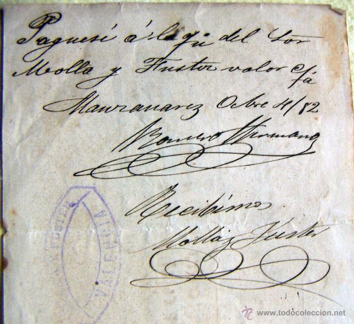 Documentos bancarios: Letra de cambio 58 Reales 1882 - Foto 2